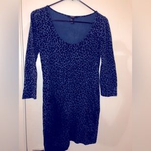 Blue leopard dress